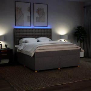 vidaXL vidaXL Łóżko kontynentalne z materacem, taupe, tkanina, 180x200 cm 5