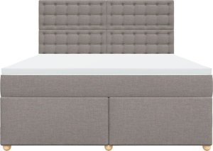 vidaXL vidaXL Łóżko kontynentalne z materacem, taupe, tkanina, 180x200 cm 6