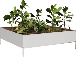 vidaXL vidaXL Podwyższona donica, 100x100x33,5 cm, stal nierdzewna 3