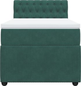 vidaXL Łóżko kontynentalne z materacem, zielone, aksamit, 90x200 cm 4