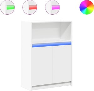 vidaXL Szafka z LED, biała, 72x34x100 cm 2