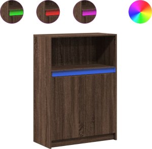 vidaXL Szafka z LED, brązowy dąb, 72x34x100 cm 2
