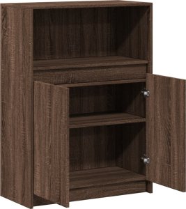 vidaXL Szafka z LED, brązowy dąb, 72x34x100 cm 7