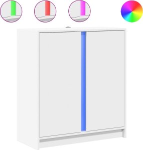 vidaXL Szafka z LED, biała, 77x34x85 cm 2