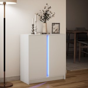 vidaXL Szafka z LED, biała, 77x34x85 cm 5