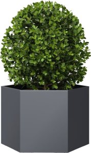 vidaXL Donica ogrodowa, antracytowa, sześciokątna, 69x60x45 cm, stal 3