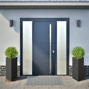 vidaXL vidaXL Donice ogrodowe, 2 szt., czarne, trójkątne, 40x34,5x70 cm, stal 3