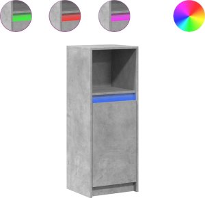 vidaXL Szafka z LED, szarość betonu, 38x34x100 cm 2