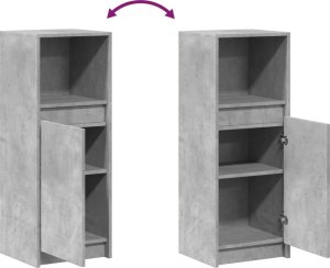 vidaXL Szafka z LED, szarość betonu, 38x34x100 cm 9