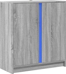 vidaXL Szafka z LED, szary dąb sonoma, 77x34x85 cm 3