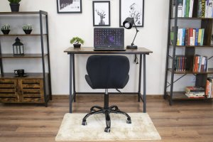 Krzesło biurowe Leobert Krzesło obrotowe biurowe z szerokim oparciem welur aksamit czarne 11