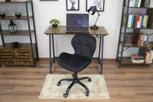 Krzesło biurowe Leobert Krzesło obrotowe biurowe z szerokim oparciem welur aksamit czarne 13