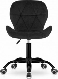 Krzesło biurowe Leobert Krzesło obrotowe biurowe z szerokim oparciem welur aksamit czarne 3