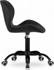 Krzesło biurowe Leobert Krzesło obrotowe biurowe z szerokim oparciem welur aksamit czarne 4