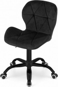 Krzesło biurowe Leobert Krzesło obrotowe biurowe z szerokim oparciem welur aksamit czarne 5