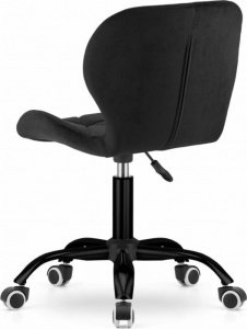 Krzesło biurowe Leobert Krzesło obrotowe biurowe z szerokim oparciem welur aksamit czarne 6