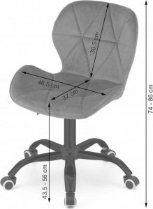 Krzesło biurowe Leobert Krzesło obrotowe biurowe z szerokim oparciem welur aksamit czarne 7