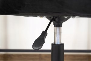 Krzesło biurowe Leobert Krzesło obrotowe biurowe z szerokim oparciem welur aksamit czarne 8