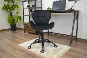 Krzesło biurowe Leobert Krzesło obrotowe biurowe z szerokim oparciem welur aksamit czarne 10