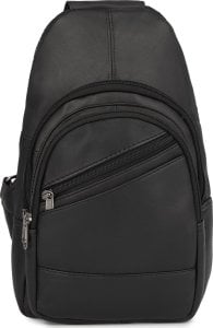 Beltimore Saszetka nerka przez ramię crossbody męska modna torba dwukomorowa skóra naturalna F02black 1