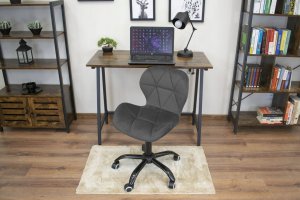 Krzesło biurowe Leobert Krzesło obrotowe biurowe z szerokim oparciem welur aksamit ciemnoszare 13