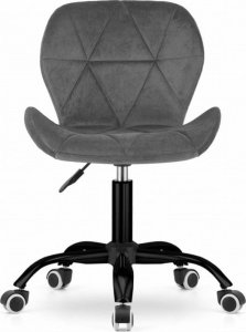 Krzesło biurowe Leobert Krzesło obrotowe biurowe z szerokim oparciem welur aksamit ciemnoszare 3