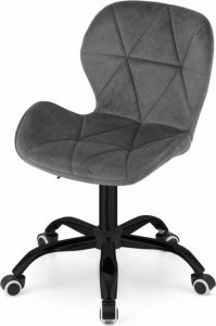 Krzesło biurowe Leobert Krzesło obrotowe biurowe z szerokim oparciem welur aksamit ciemnoszare 4