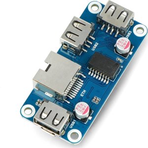 Waveshare HUB Ethernet / USB (B) - 3xUSB 1xRJ45 Ethernet - nakładka do Raspberry Pi - Waveshare 20416} 1