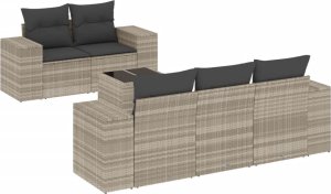 vidaXL 6-cz. zestaw mebli ogrodowych, z poduszkami, jasnoszary 2