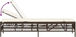 vidaXL vidaXL Leżaki ze stolikiem, 2 szt., brązowe, polirattan 7