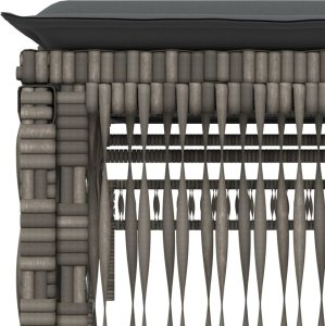 vidaXL vidaXL Leżak z poduszką, szary, polirattan 9