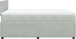 vidaXL vidaXL Łóżko kontynentalne z materacem, jasnoszare, 120x200cm, aksamit 7