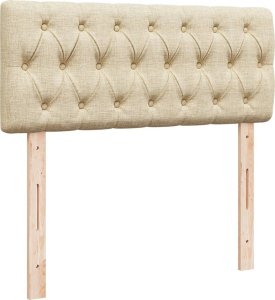 vidaXL Łóżko kontynentalne z materacem, kremowe, tkanina, 120x200 cm 7