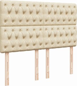 vidaXL vidaXL Łóżko kontynentalne z materacem, kremowe, tkanina, 140x200 cm 9