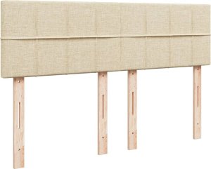 vidaXL Łóżko kontynentalne z materacem, kremowe, tkanina, 140x190 cm 7