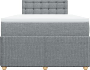 vidaXL Łóżko kontynentalne z materacem, jasnoszare, tkanina 120x200 cm 4