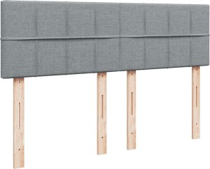 vidaXL Łóżko kontynentalne z materacem, jasnoszare, tkanina 160x200 cm 7