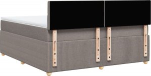 vidaXL Łóżko kontynentalne z materacem, taupe, tkanina, 180x200 cm 6