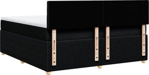 vidaXL Łóżko kontynentalne z materacem, czarne, tkanina 180x200 cm 6