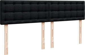 vidaXL Łóżko kontynentalne z materacem, czarne, tkanina 180x200 cm 7