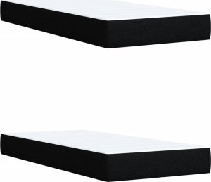 vidaXL Łóżko kontynentalne z materacem, czarne, tkanina, 200x200 cm 9