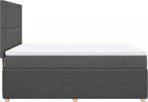 vidaXL vidaXL Łóżko kontynentalne z materacem, ciemnoszara tkanina 160x200 cm 7