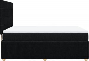 vidaXL Łóżko kontynentalne z materacem, czarne, tkanina 140x200 cm 5