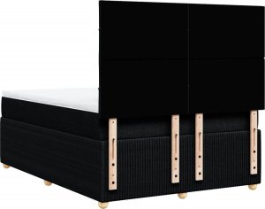 vidaXL Łóżko kontynentalne z materacem, czarne, tkanina 140x200 cm 6