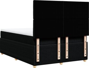 vidaXL Łóżko kontynentalne z materacem, czarne, tkanina 140x200 cm 6