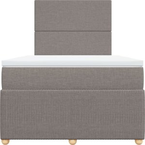 vidaXL Łóżko kontynentalne z materacem, taupe, tkanina, 120x200 cm 4