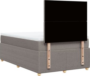vidaXL Łóżko kontynentalne z materacem, taupe, tkanina, 120x200 cm 6