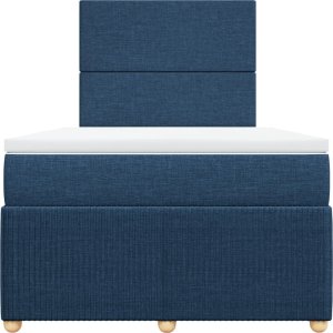 vidaXL Łóżko kontynentalne z materacem, niebieskie, tkanina 120x200 cm 4