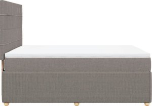 vidaXL Łóżko kontynentalne z materacem, taupe, tkanina, 140x200 cm 5