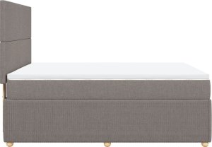 vidaXL Łóżko kontynentalne z materacem, taupe, tkanina, 160x200 cm 5